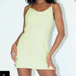 Princess Polly CHERI MINI DRESS GREEN shift cowl neck size 8